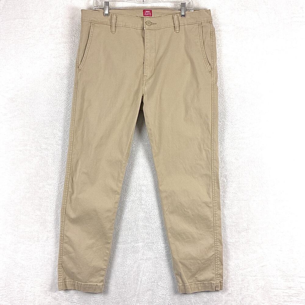 Levis XX Chino Pants Mens 36x30 Beige Standard Taper Preppy Workwear Classic